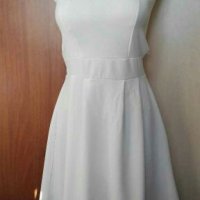 Бяла френска рокля, със златисти акценти🍀❤S,S/M❤🍀арт.4374, снимка 2 - Рокли - 37260519