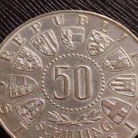 Сребърна монета 50 шилинга 1964г. Австрия 0.900 Инсбрук IX Зимни олимпийски игри 41420, снимка 2 - Нумизматика и бонистика - 43568167