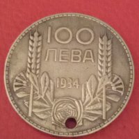 100 лева сребърни български 1934 г 27465, снимка 1 - Нумизматика и бонистика - 36708545