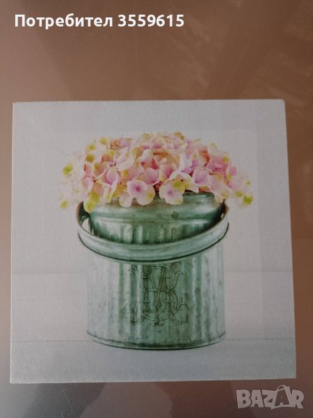 Картина Ретро съд с цветя , снимка 1