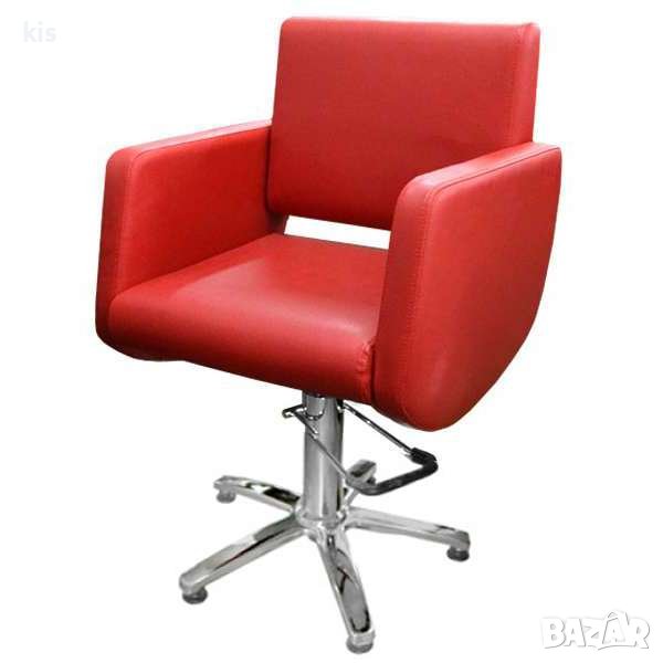 Елегантен фризьорски стол 5013 - червен - ПОСЛЕДНА БРОЙКА!, снимка 1
