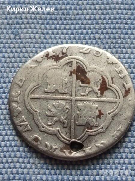 Сребърна монета 2 реала 1723г. Испания Филип пети Сеговя 49537, снимка 1