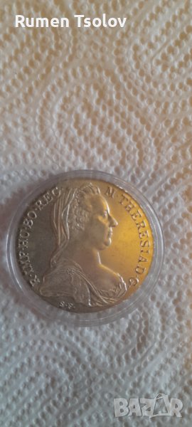 Сребърен Талер 1780 год Мария Тереза Рестрайк на Австрийския монетен двор, снимка 1