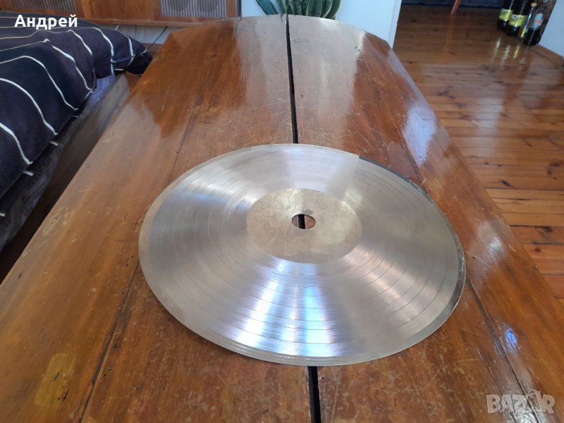 Стара метална грамофонна плоча, матрица , снимка 1