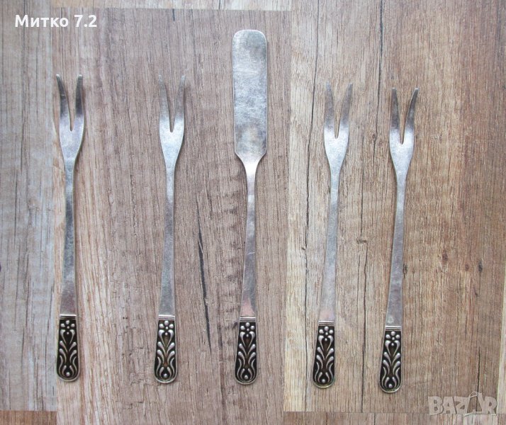 Стари Сребърни прибори за десерт, снимка 1