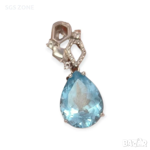 сребърна висулка с Тайланд и естествен топаз, снимка 1