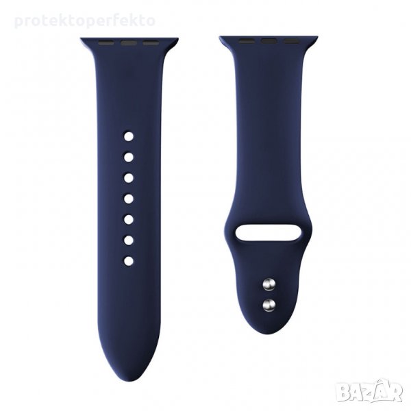 Силиконова каишка за Apple Watch - 38, 40, 42, 44, 41, 45 - тъмносин цвят, снимка 1