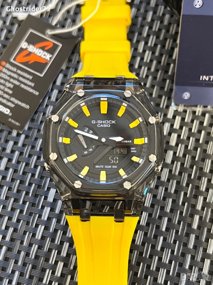 Custom Casio G-Shock GA-2100 CasioOak Yellow Smoke Edition. Brand New , снимка 1