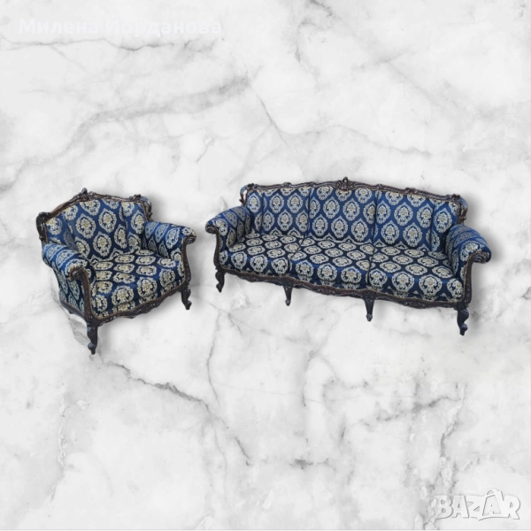 френски мебели диван и две кресла, снимка 1