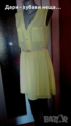 Жълта рокля от шифон🌹👗S/M,M🌹👗арт.1227, снимка 1