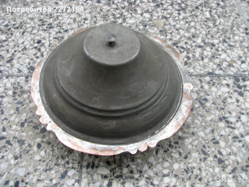 Възрожденска чиния купа с капак, снимка 1
