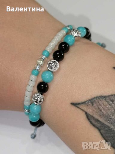 Промоционален комплект дамски гривни със сребърни мъниста, снимка 1