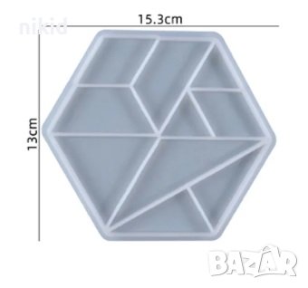 Монтесори образователен пъзел части геометрични форми фигури силиконов молд форма фондан смола гипс, снимка 1