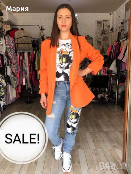Дамско оранжево сако, снимка 1