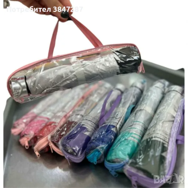  Разноцветен, стилен и компактен сгъваем чадър , снимка 1