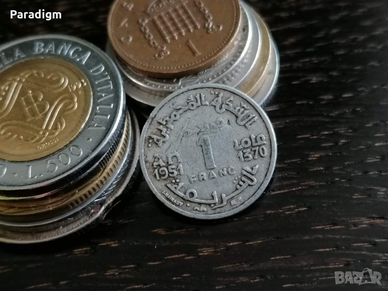 Монета - Мароко - 1 франк | 1951г., снимка 1