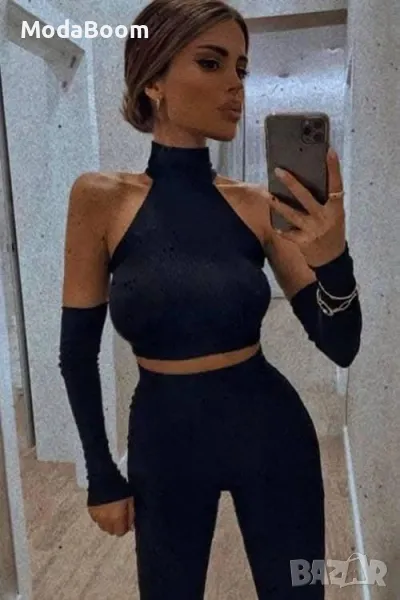 Дамски комплект от две части в черно , снимка 1