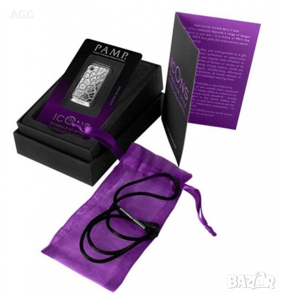 Сребърно швейцарско кюлче-медальон лимитирана серия SKINS Леопард, снимка 1