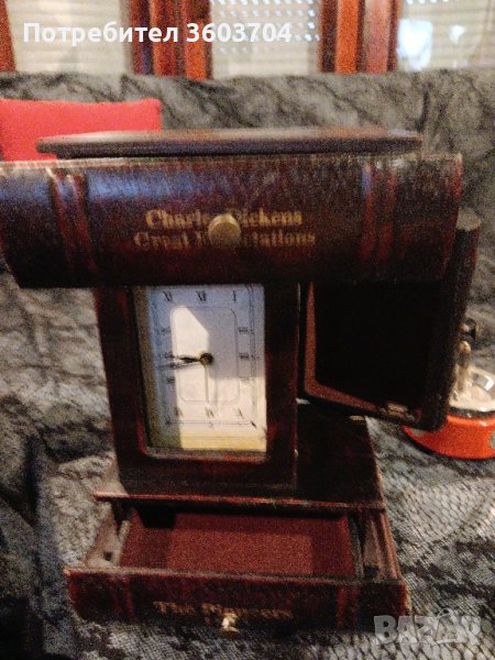 настолен дървен часовник, снимка 1