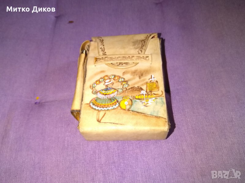 Калъвче за цигари 100мм-за запалка -за колан -естествена кожа-100х70х25мм, снимка 1