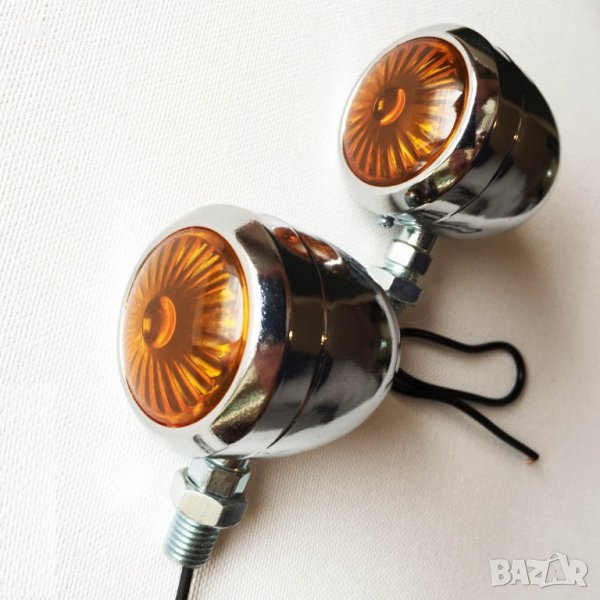 Мигачи за мотор, Мотоциклетни мигачи за мотопеди, скутери, 2бр., снимка 1