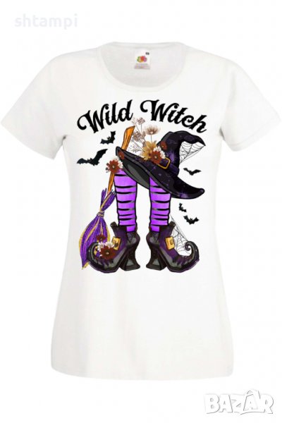 Дамска тениска Wild Witch,Halloween,Хелоуин,Празник,Забавление,Изненада,Обичаи,, снимка 1