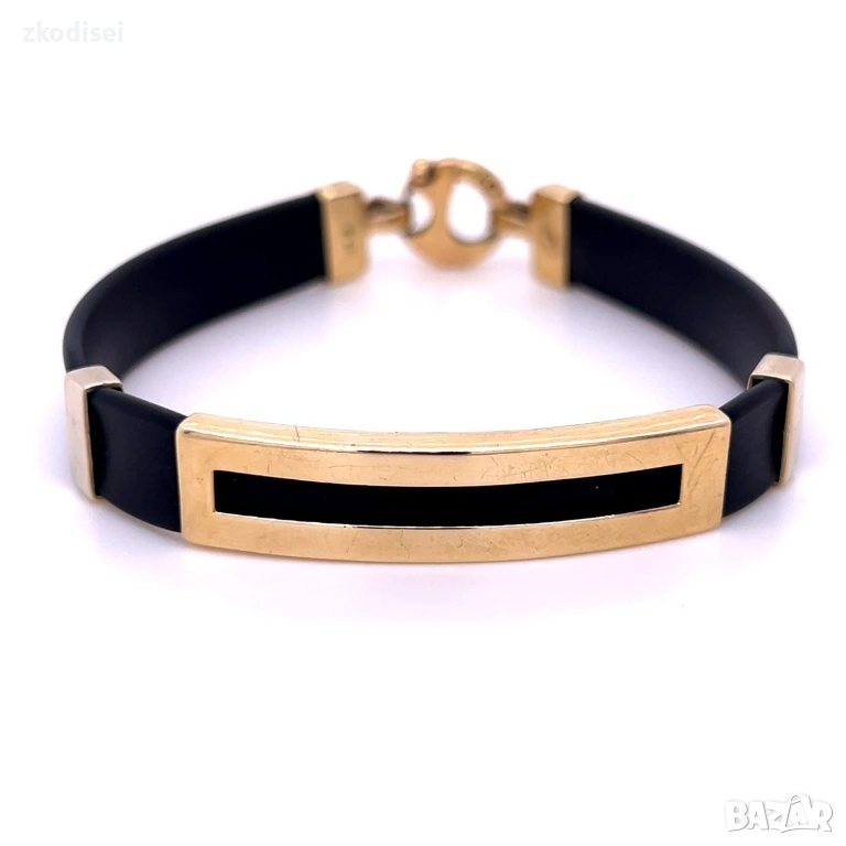 Златна гривна със силикон 14,85гр. 20,0см. 14кр. проба:585 модел:35323-2, снимка 1