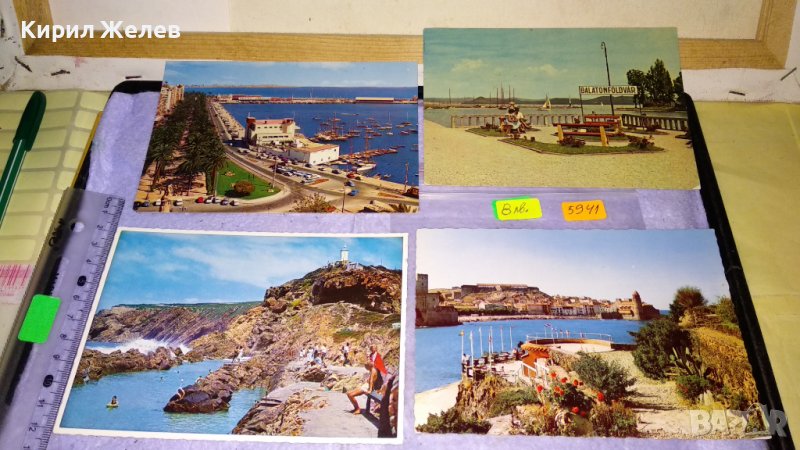 ЛОТ 4 СТАРИ ПОЩЕНСКИ КАРТИЧКИ ТЕМА ЕЗЕРОТО БАЛАТОН УНГАРИЯ ис ПОЩЕНСКА МАРКА и Др КРАСИВИ МЕСТА 5941, снимка 1