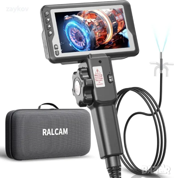 ендоскоп за iPhone, бороскопна инспекционна камера с двупосочна 180° сонда, снимка 1