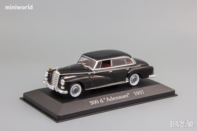 Mercedes-Benz 300 d Adenauer 1957 - мащаб 1:43 на DeAgostini моделът е нов в PVC дисплей-кейс, снимка 1