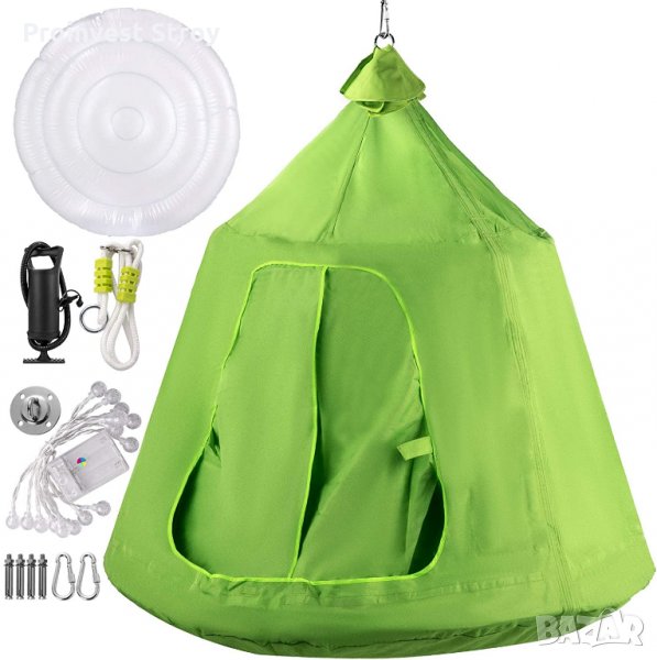 Висяща палатка тента люлка тип хамак с дъгова LED декорация AC2040 за външно и вътрешно ползване, снимка 1