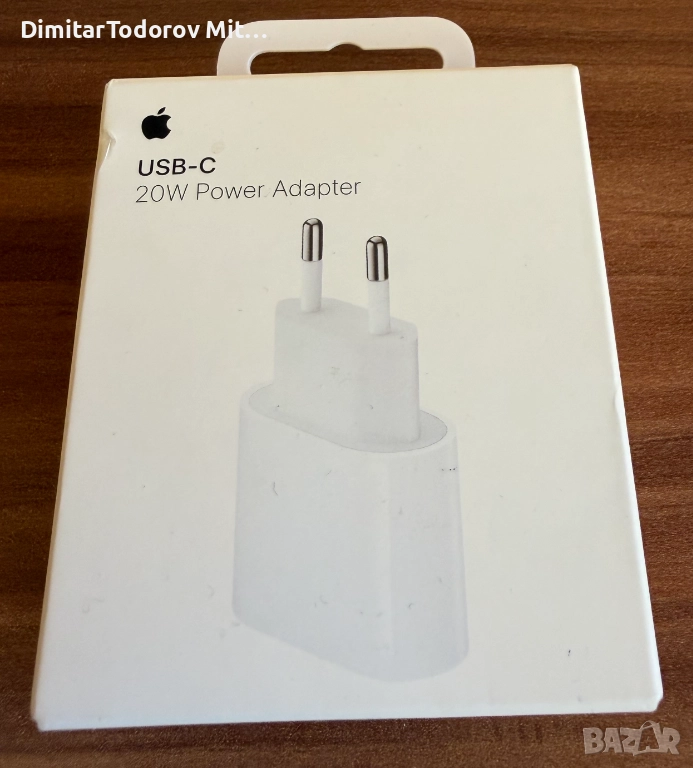 Оригинално Зарядно/ Адаптер Apple за iPhone, 20W, USB-C, White, снимка 1