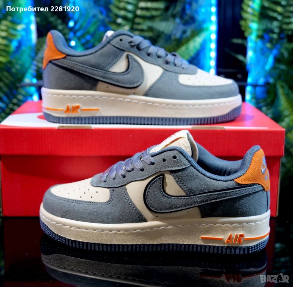 Чисто нови Nike Air Force 1 – Grey & Orange Suede (36-40), снимка 1