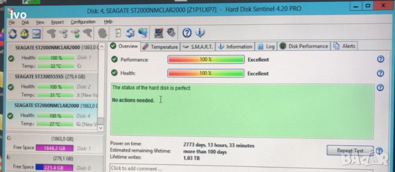 Продавам 2TB SEAGATE SAS HDD 3.5 disk , снимка 1