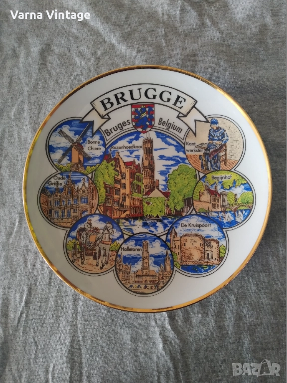 Колекционерска порцеланова чиния Brugge. Белгия., снимка 1