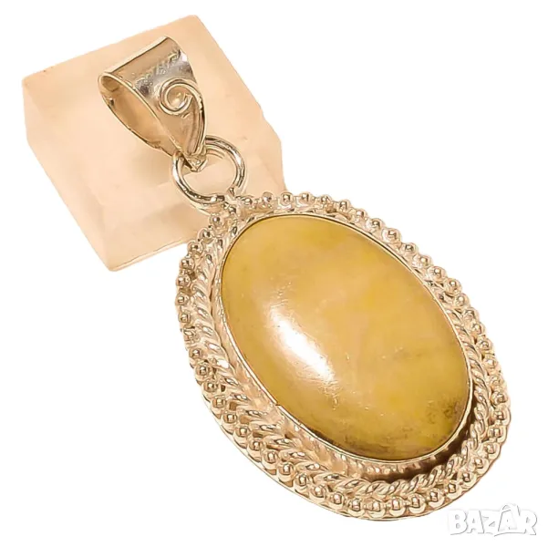 Арт Колие от естествен яспис, медальон, висулка, снимка 1