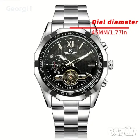 Мъжки автоматичен часовник с Ретро дизайн -20% Промоция*/ Механичен!, снимка 3 - Мъжки - 49690879
