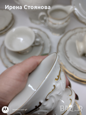 Сервиз за кафе Krister Porzellan-Manufaktur A.G. (1920 until 1952) (KPM), снимка 12 - Сервизи - 44855592