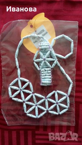 Ръчна изработка на бижута от хартия и квилинг  0.50лв лакирани са със декопажен лак, снимка 2 - Колиета, медальони, синджири - 28645952