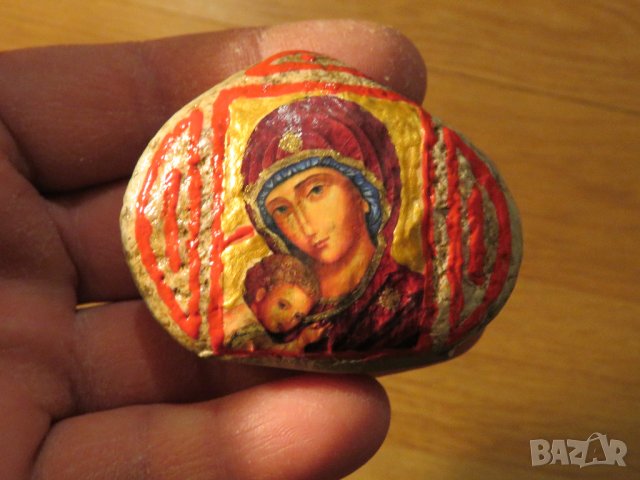 Стара  малка икона Богородица с младенеца - за зачатие и раждане на дете Дева Мария, снимка 3 - Икони - 38843483