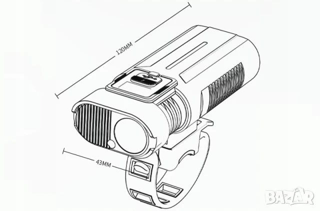 LED фар за Колело, Велосипед, Тротинетка, акумулаторен, дисплей, 4 режима, IP43, 10W, снимка 6 - Аксесоари за велосипеди - 51062527
