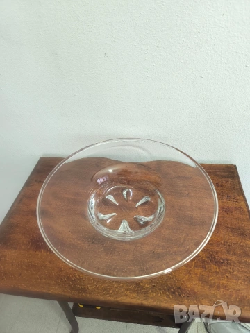 винтидж ар деко стъклена фруктиера orrefors надписана ръчна изработка, снимка 3 - Антикварни и старинни предмети - 53405992