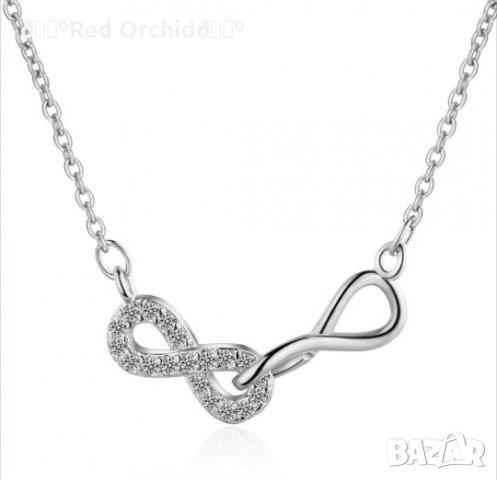 Ново дамско сребърно колие s925 " Двойна безкрайност "