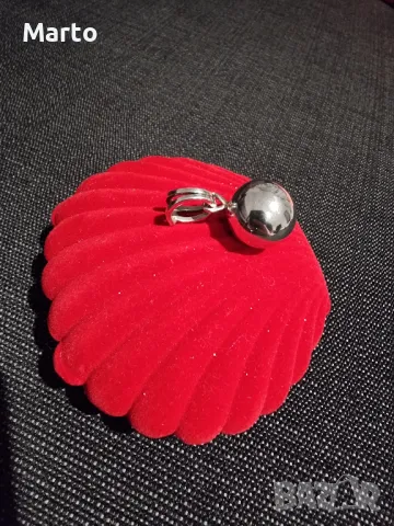 Сребърна висулка сфера (топче). Проба 925., снимка 2 - Колиета, медальони, синджири - 48644478