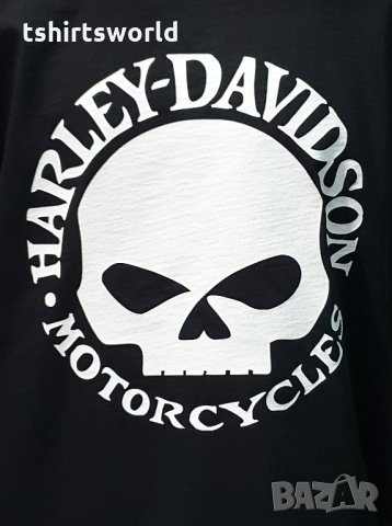 Нова мъжка блуза с дълъг ръкав и дигитален печат Harley Davidson, Череп, снимка 6 - Блузи - 34657141