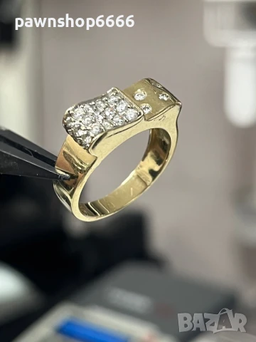 Златен пръстен 14 карата , снимка 7 - Пръстени - 50491962