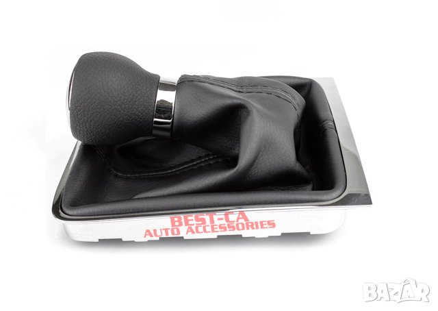 Кожена топка с маншон за скоростен лост Фолксваген Пасат 6 Б6 Volkswagen Passat 6 B6 (2005-2011) 5 с, снимка 3 - Аксесоари и консумативи - 43282826