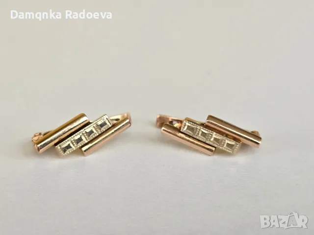 Украйнски златни обеци 14 карата, снимка 8 - Обеци - 46708524