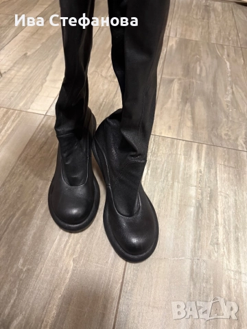 Разкошни Vic Matie нови  дълги черни чизми ботуши до каляното кожени , снимка 5 - Дамски ботуши - 52829975