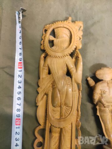 Продавам две дървени индийски статетки, снимка 10 - Декорация за дома - 43453616